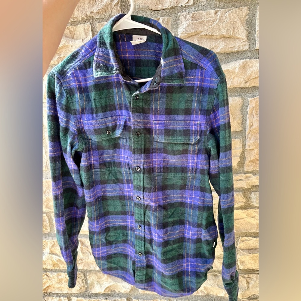 North face Blue and Green Flannel (men's)